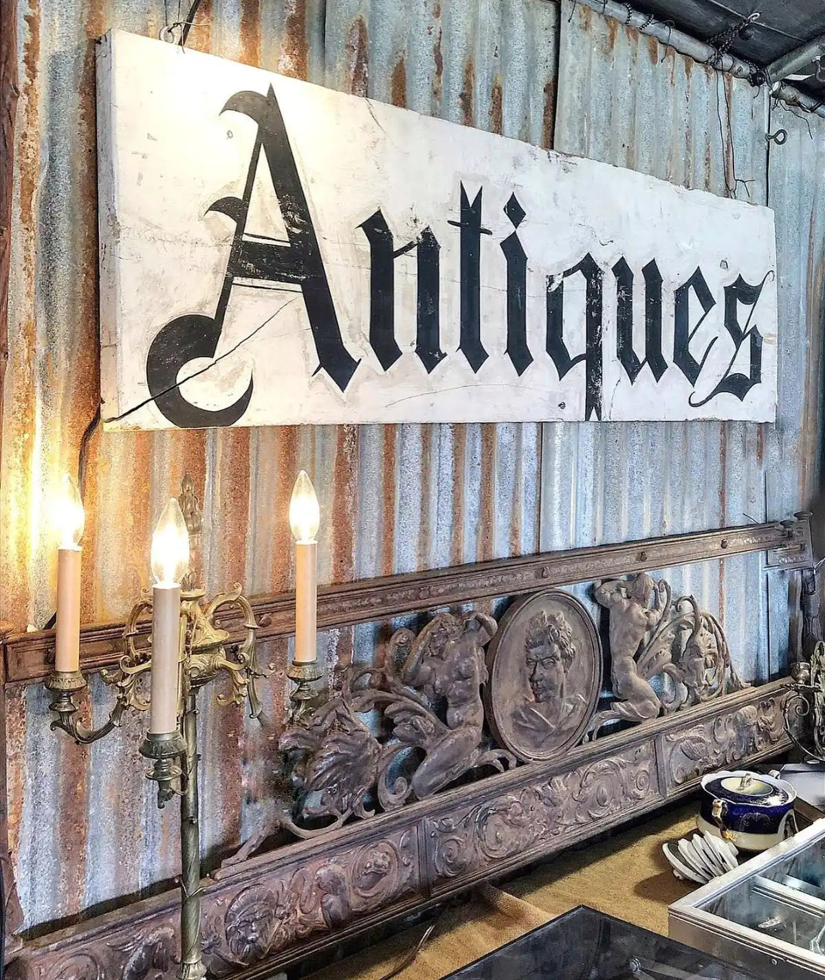 Antique store sign.