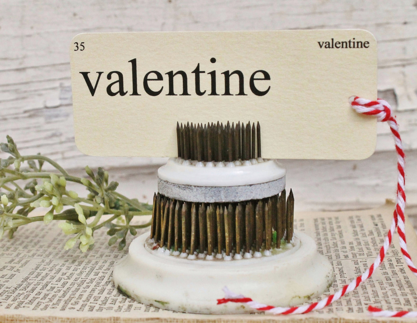 VALENTINE Flash Cards Gift Tags Vintage Flashcard SET OF 8 Farmhouse Valentine Decor Party Favor Banner Bakers Twine