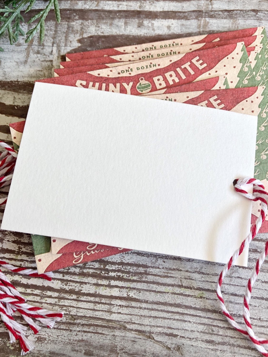 Christmas Gift Tags Vintage SHINY BRITE Farmhouse Decor Gift Wrap Tree Ornament Label Retro