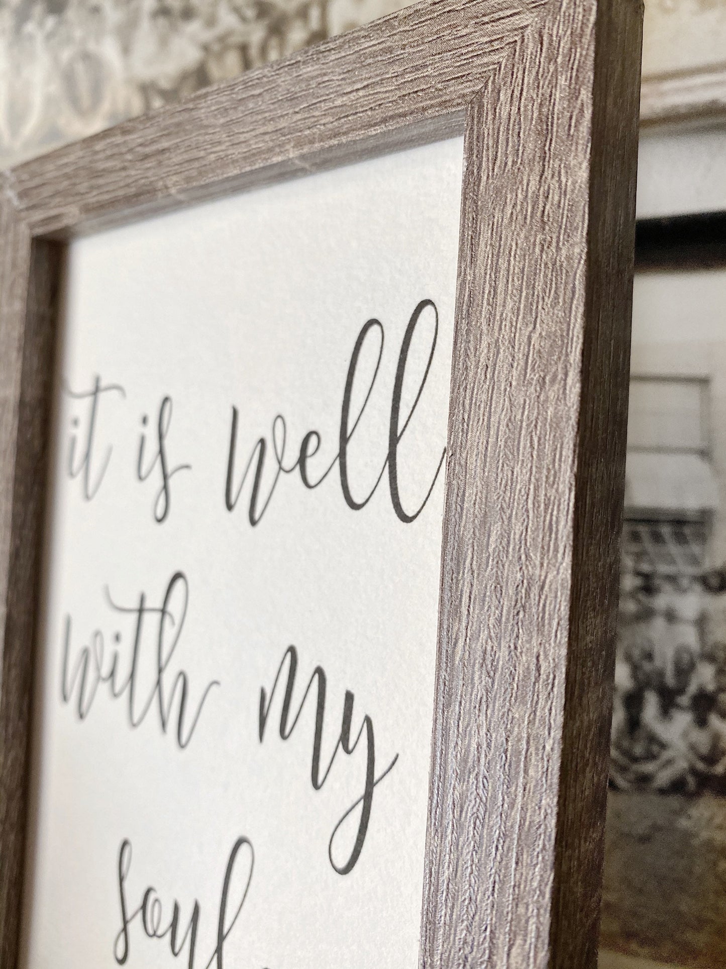 IT IS WELL With My Soul Framed Sign Farmhouse Decor Barn Wood Rustic Hymn Bible Verse Scripture Art Christmas Decor