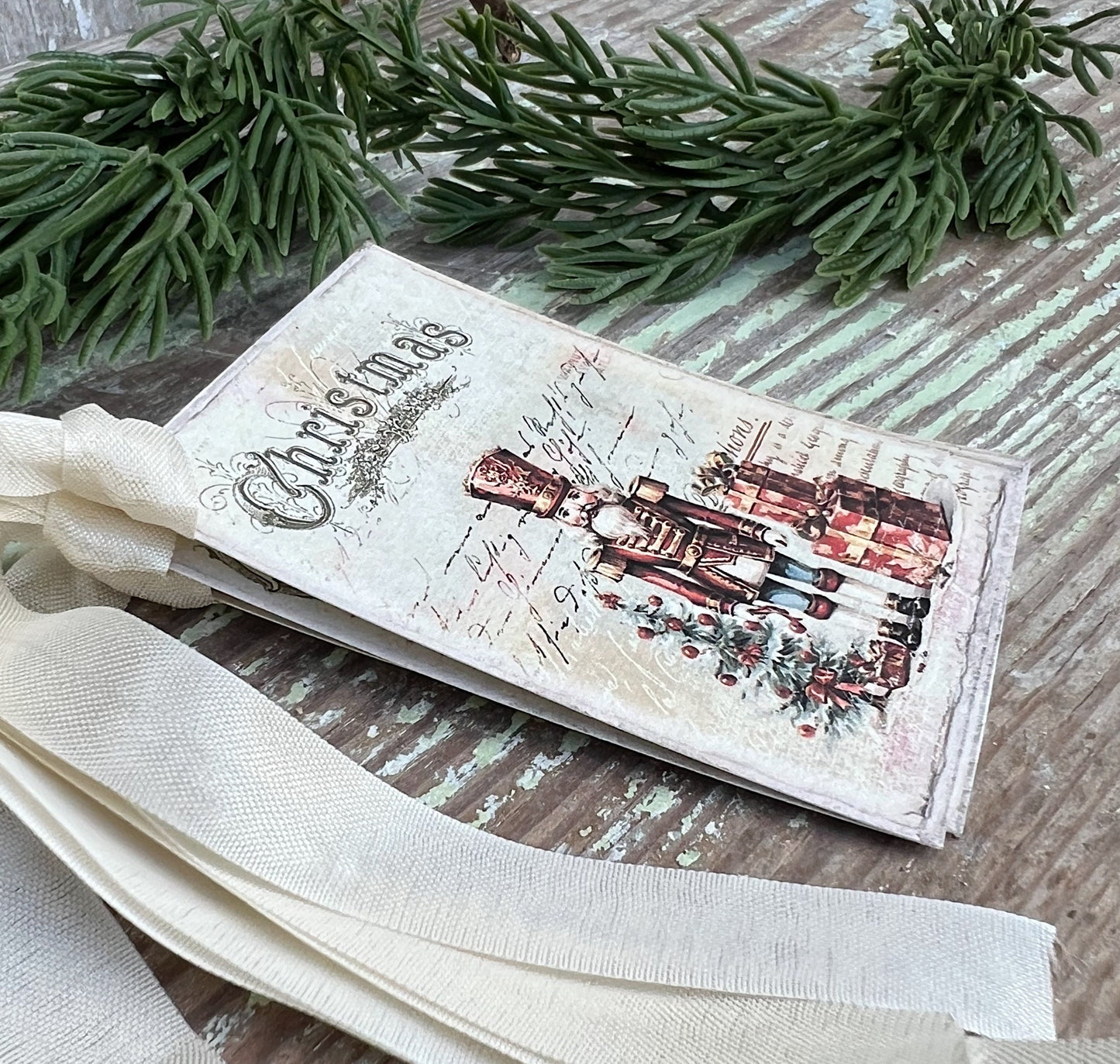 Christmas Vintage Gift Tags NUTCRACKER SOILDER Farmhouse Christmas Decor Card French Shabby Gift Wrap