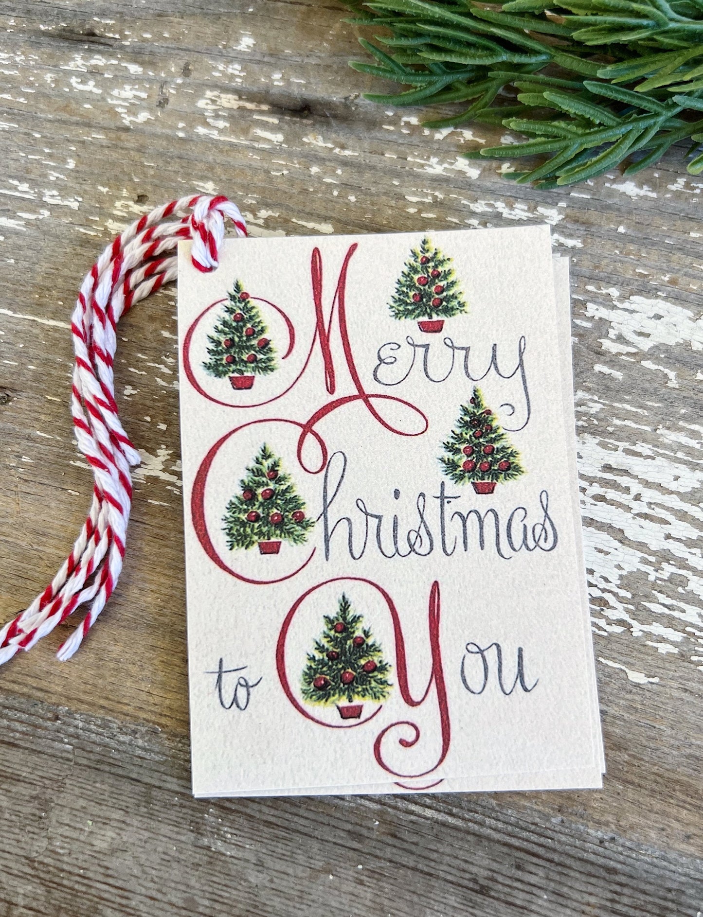 Merry Christmas Gift Tags Vintage Retro Farmhouse Decor Gift Wrap Primitive Christmas Favor