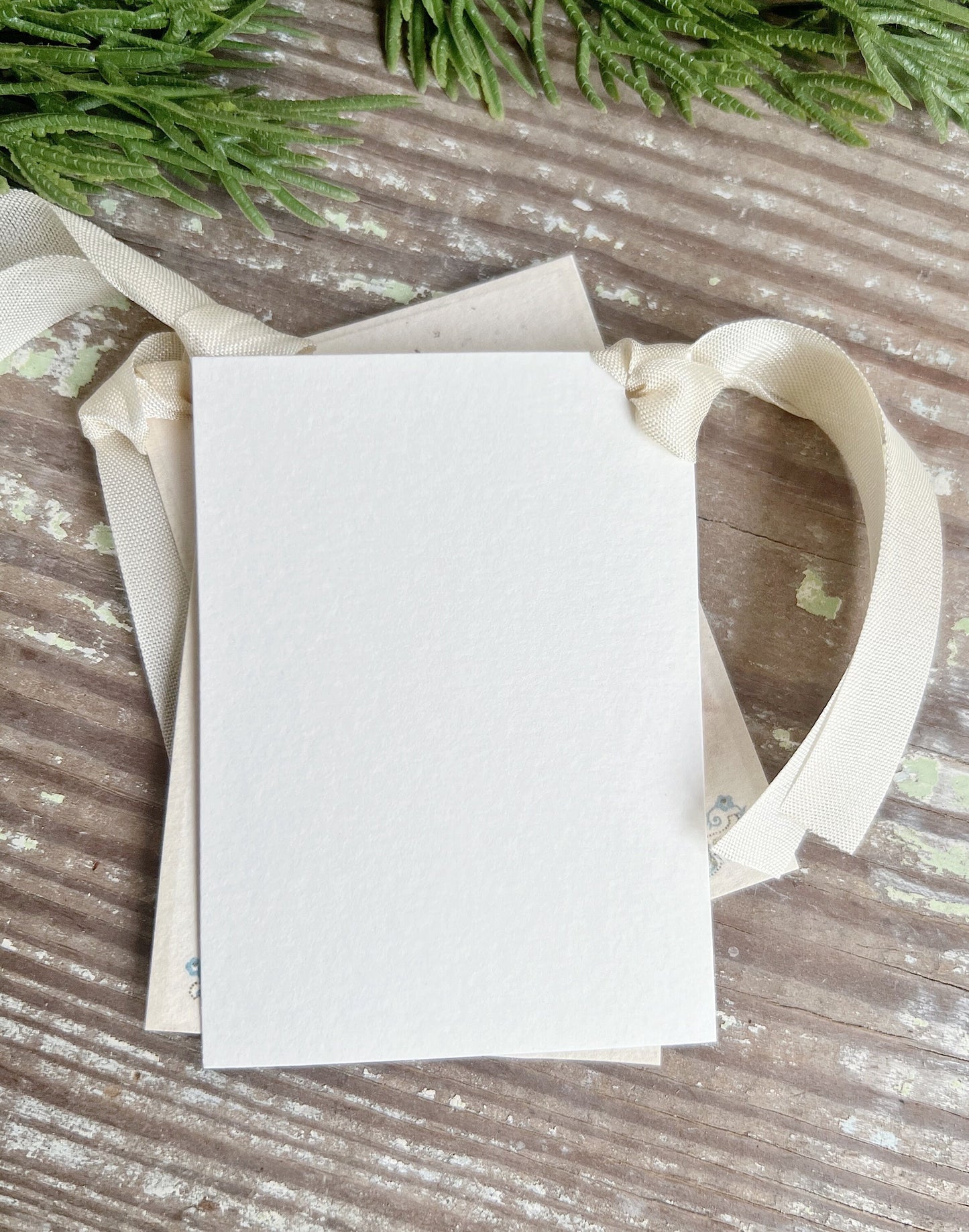 CHRISTMAS GREETINGS SANTA Toy Bag Christmas Gift Tags Vintage Farmhouse Decor Card French Shabby Gift Wrap