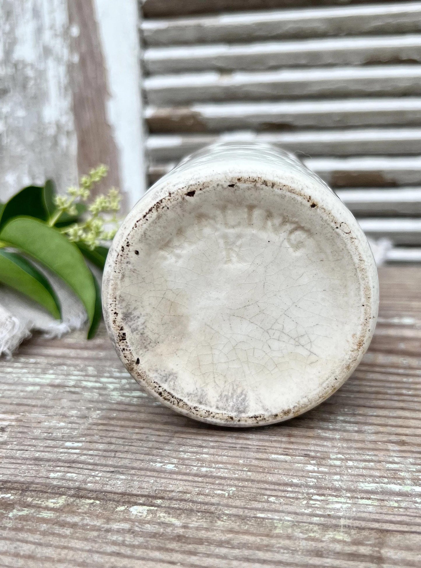 Antique Marmalade IRONSTONE Jar DUNDEE James Keiller Crock Rolled Rim 1 Pound 1862 MALING