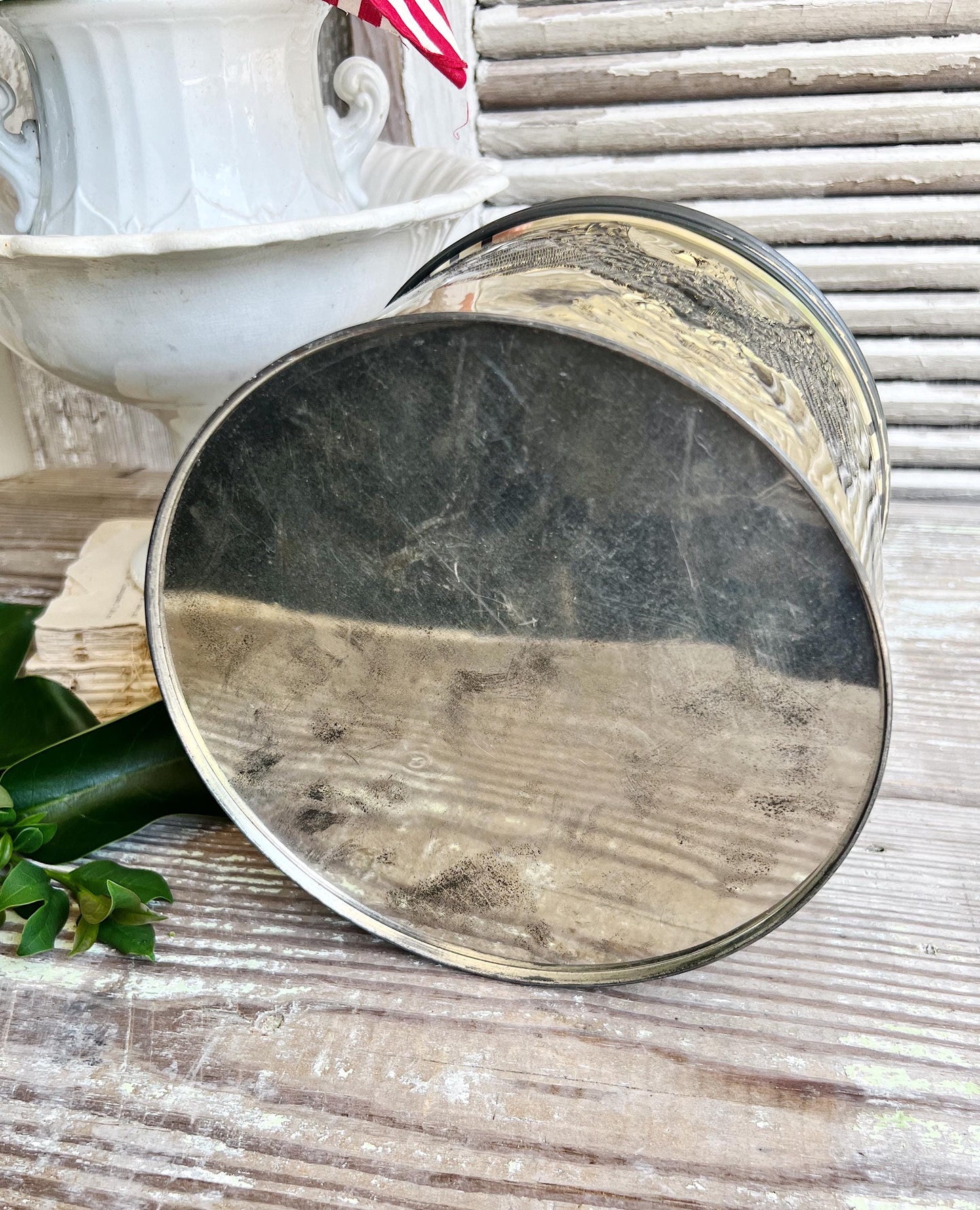 Vintage EAGLE Sewing Tin Can Pail Farmhouse Decor Americana Decor