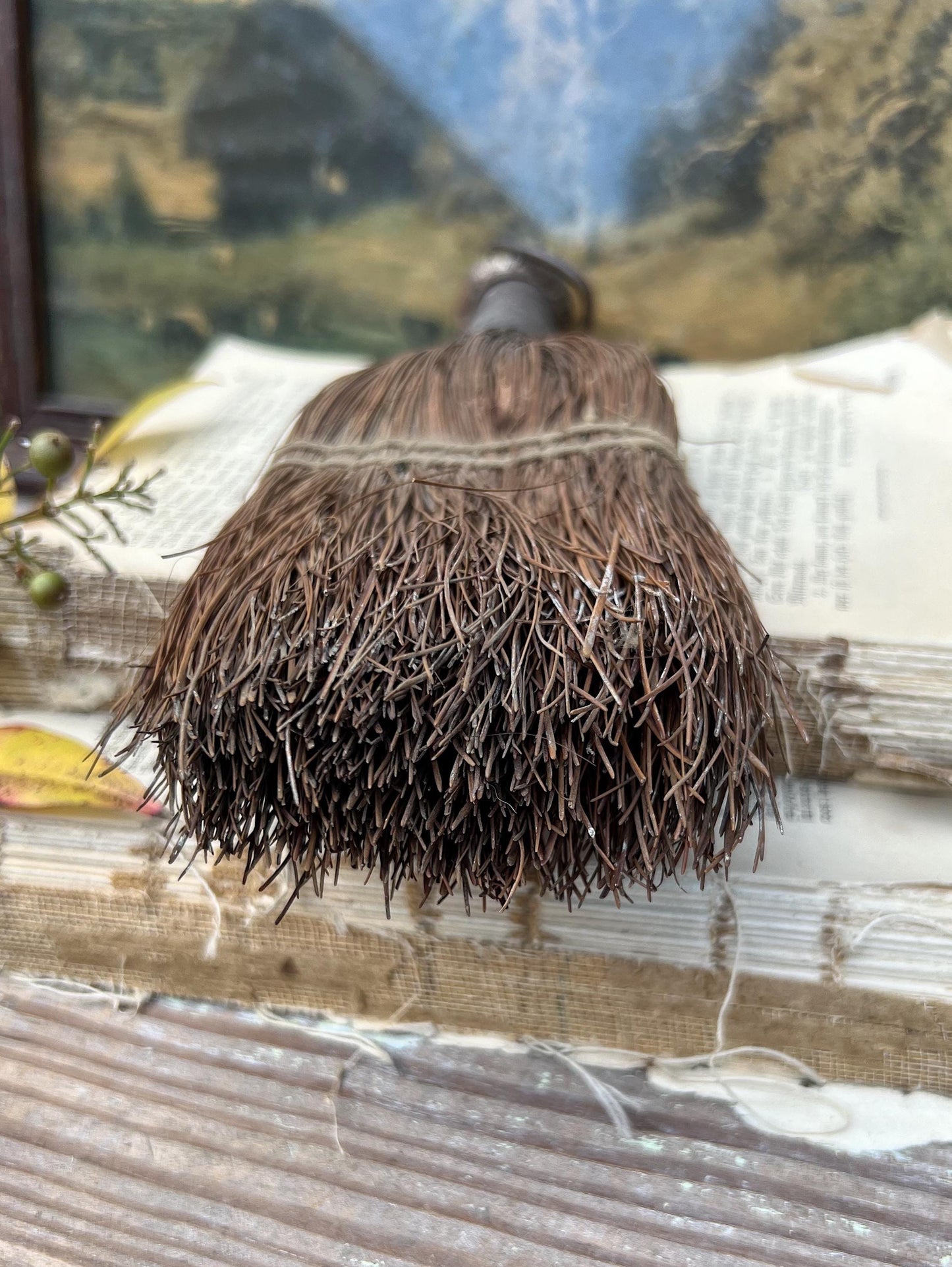 Antique Whisk Broom Hand Straw Brush Farmhouse Decor Primitive Decor