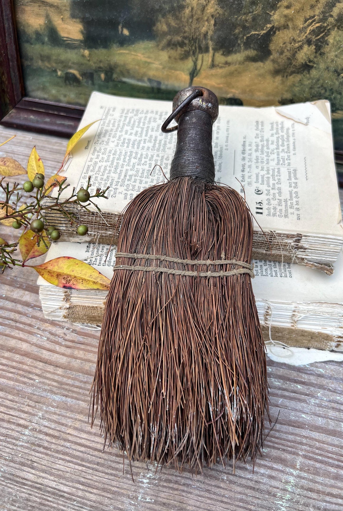 Antique Whisk Broom Hand Straw Brush Farmhouse Decor Primitive Decor