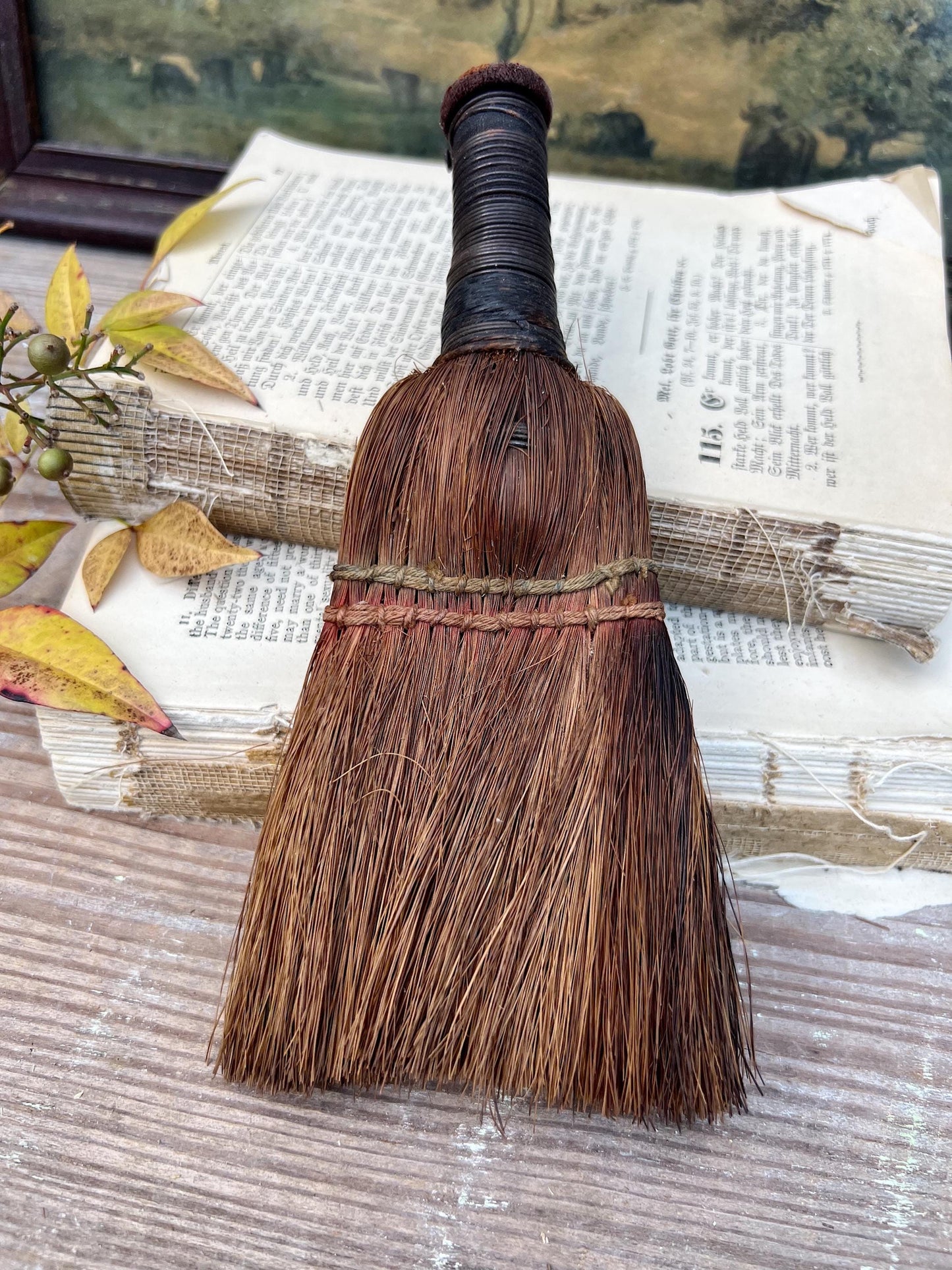 Antique Whisk Broom Hand Straw Brush Farmhouse Decor Primitive Decor