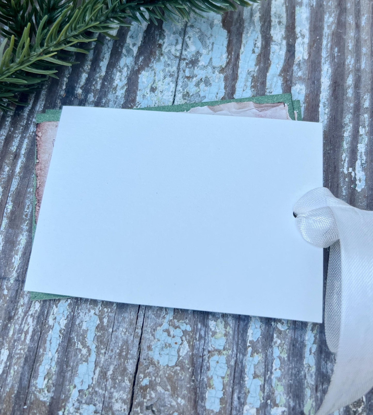 Pine TREE Christmas Gift Tags Vintage POST CARD Farmhouse Decor Card French Shabby Gift Wrap Christmas Tree Ornament