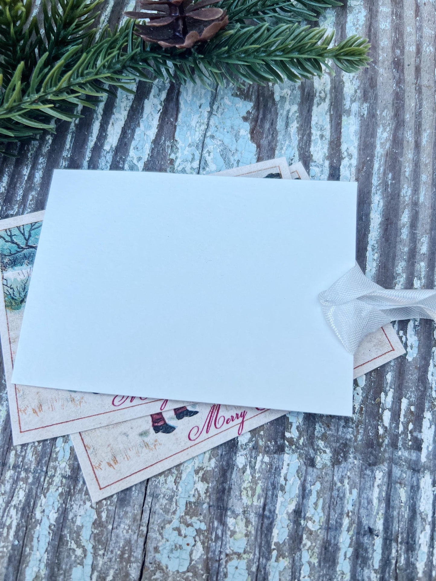 Christmas CHILDREN IN SNOW Vintage Gift Tags Victorian Farmhouse Christmas Decor Card French Shabby Gift Wrap