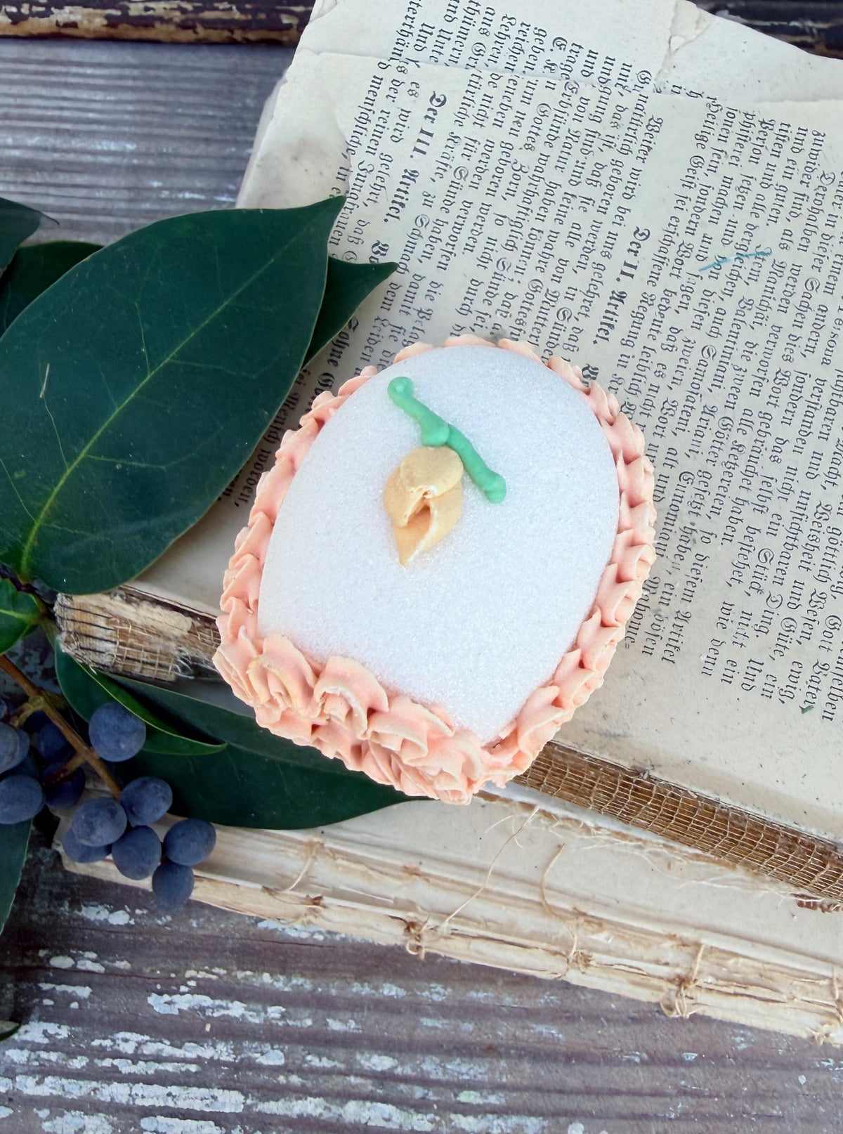 Vintage Sugar Egg Diorama EASTER Decor Farmhouse Spring Garden Decor Panoramic French KENCRAFT White