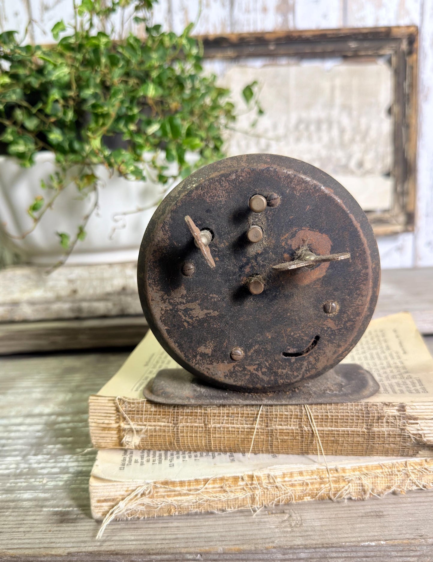 Vintage Westclox Metal Alarm Clock, Farmhouse Industrial Decor