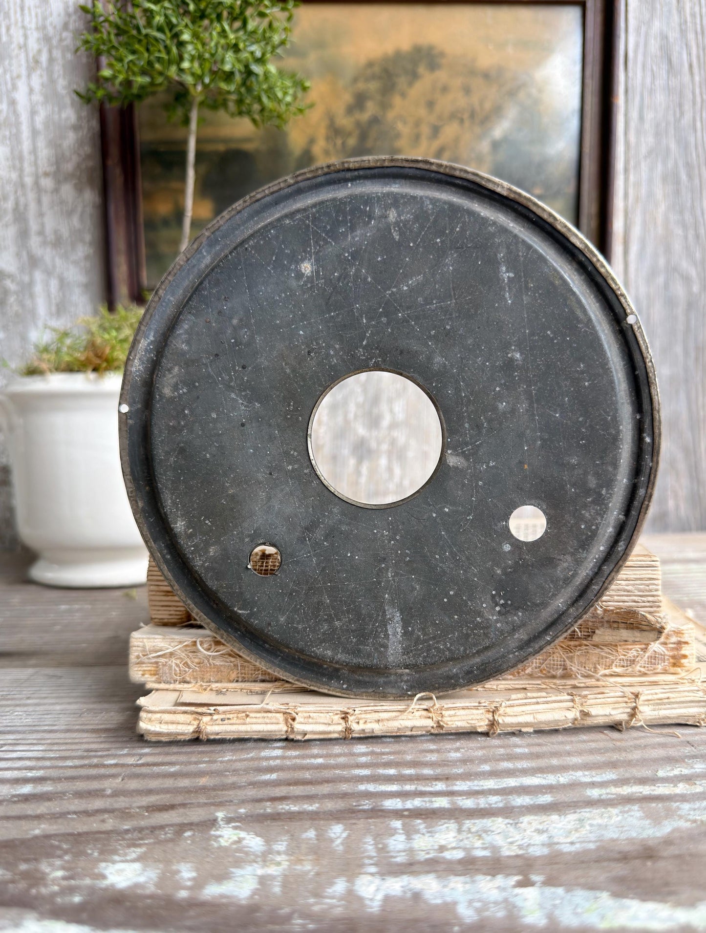 Antique Clock Dial Face Brass Industrial Salvage Parts Farmhouse Decor