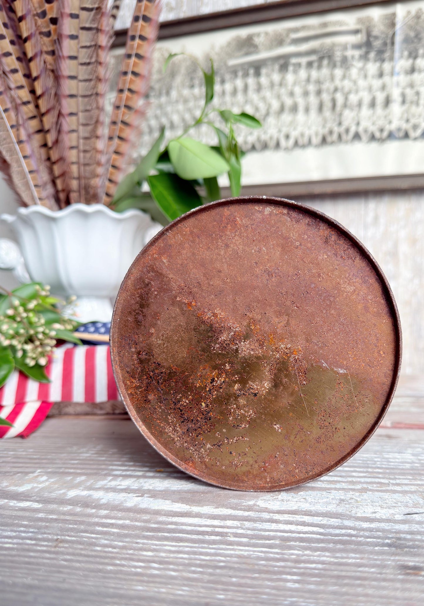 Vintage Washington Tobacco Tin Americana Patriotic Decor Farmhouee Decor