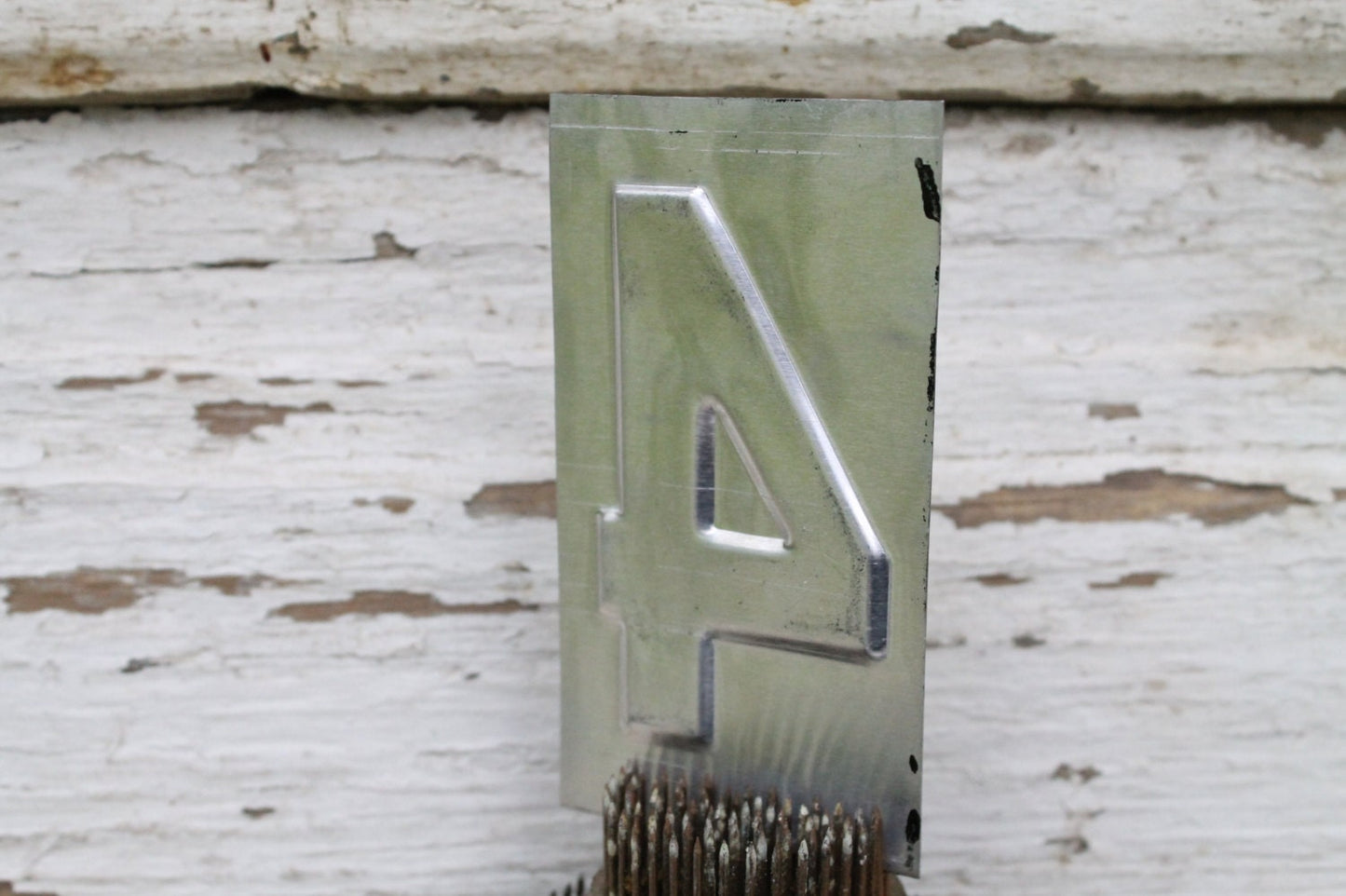 Vintage Metal Gas Station NUMBER Black Industrial Salvage Farmhouse Decor Fixer Upper Decor
