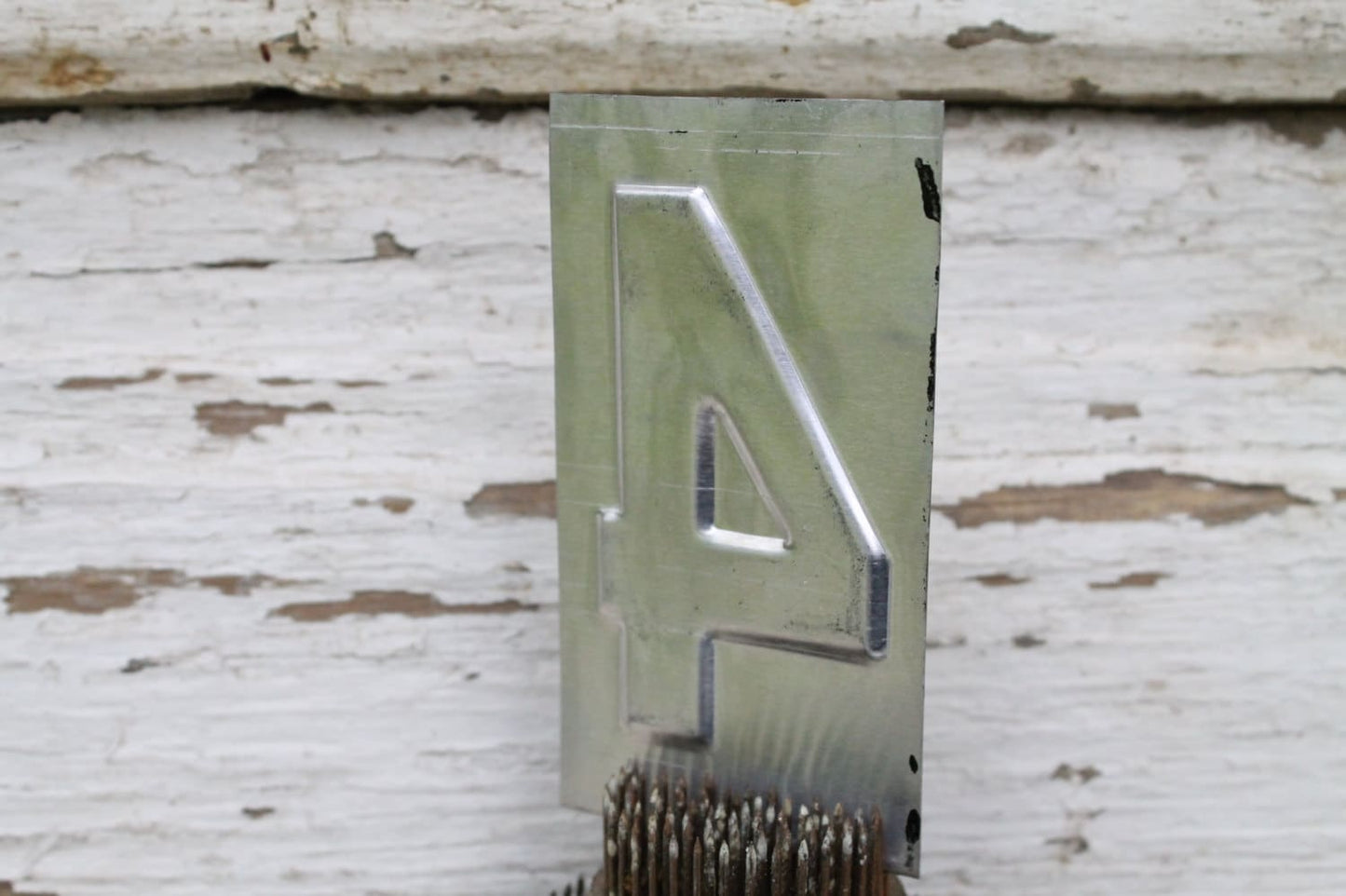Vintage Metal Gas Station NUMBER Black Industrial Salvage Farmhouse Decor Fixer Upper Decor