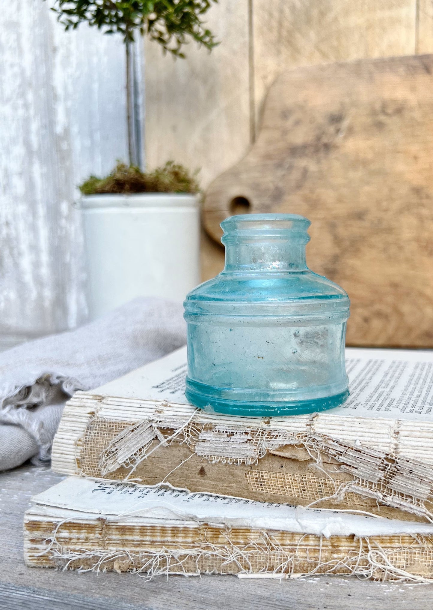 SANFORD Antique Glass Inkwell Bottle
