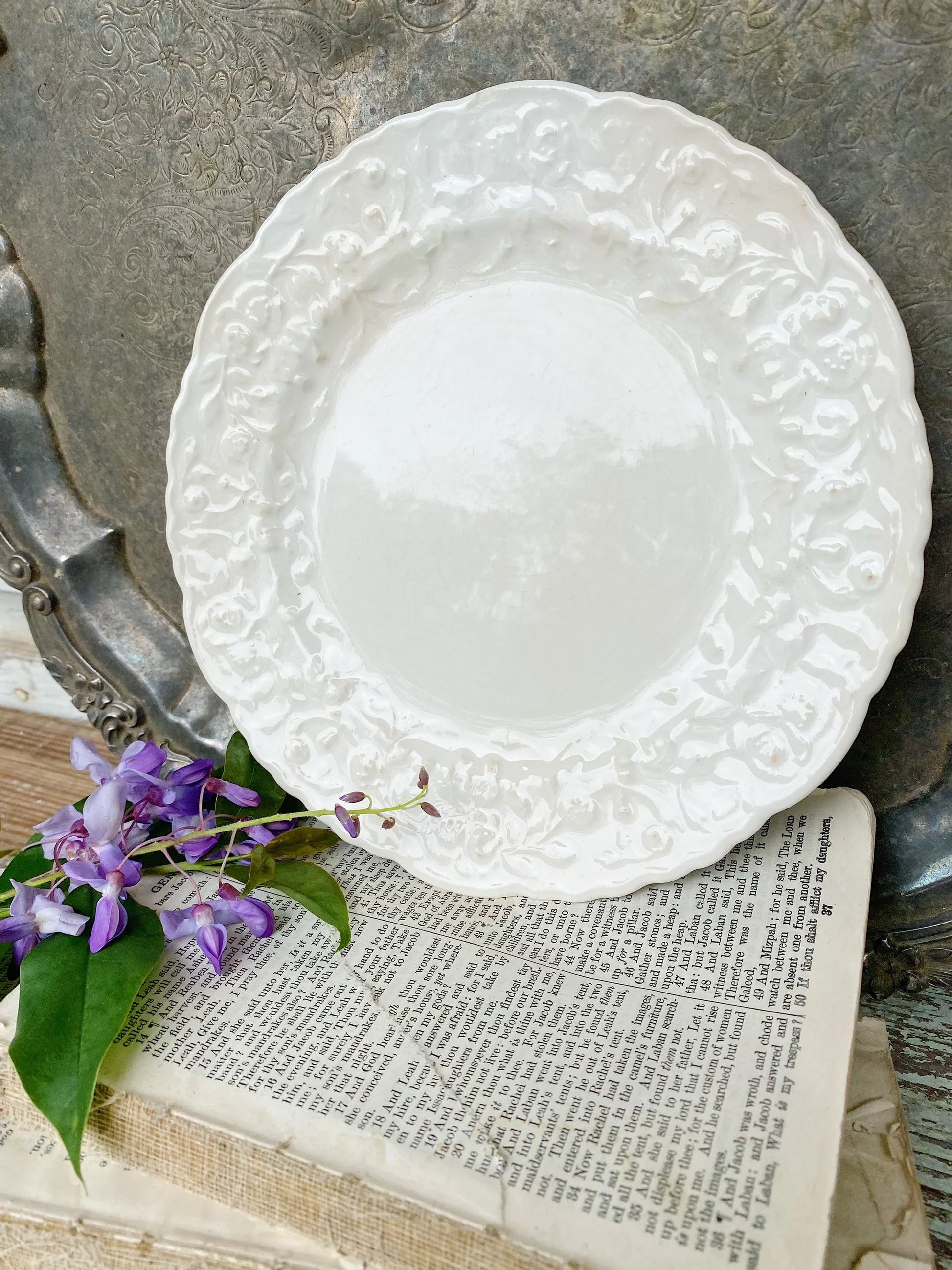 Antique Ironstone ROSE POINT Pope Gosser PLATE