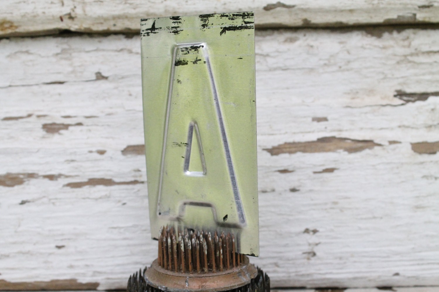 Vintage Metal Gas Station LETTERS Industrial Salvage Black Farmhouse Decor Fixer Upper Decor