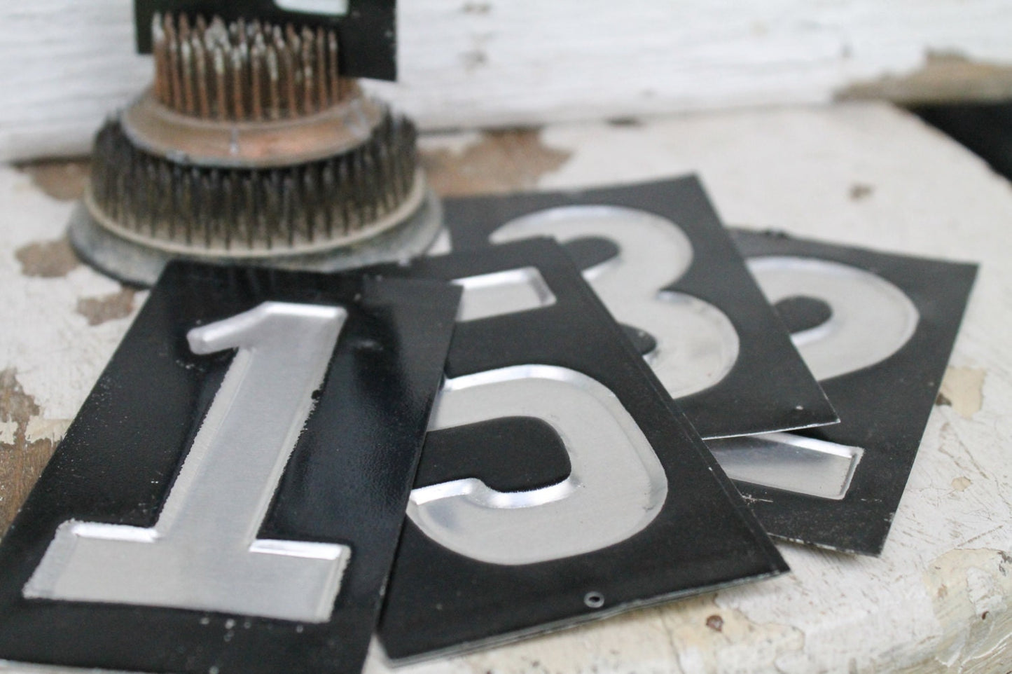 Vintage Metal Gas Station NUMBER Black Industrial Salvage Farmhouse Decor Fixer Upper Decor