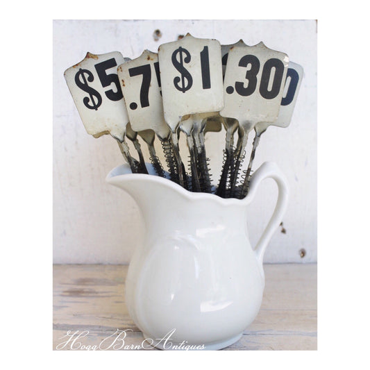 Cash Register Parts Vintage Metal Cash Register Flag Black White Numbers Industrial Farmhouse Decor Country Shabby Chic 3 Dollar Flag Tag