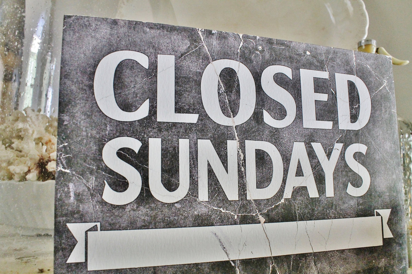 Vintage Style Closed Sundays Wood Sign, General Store Decor