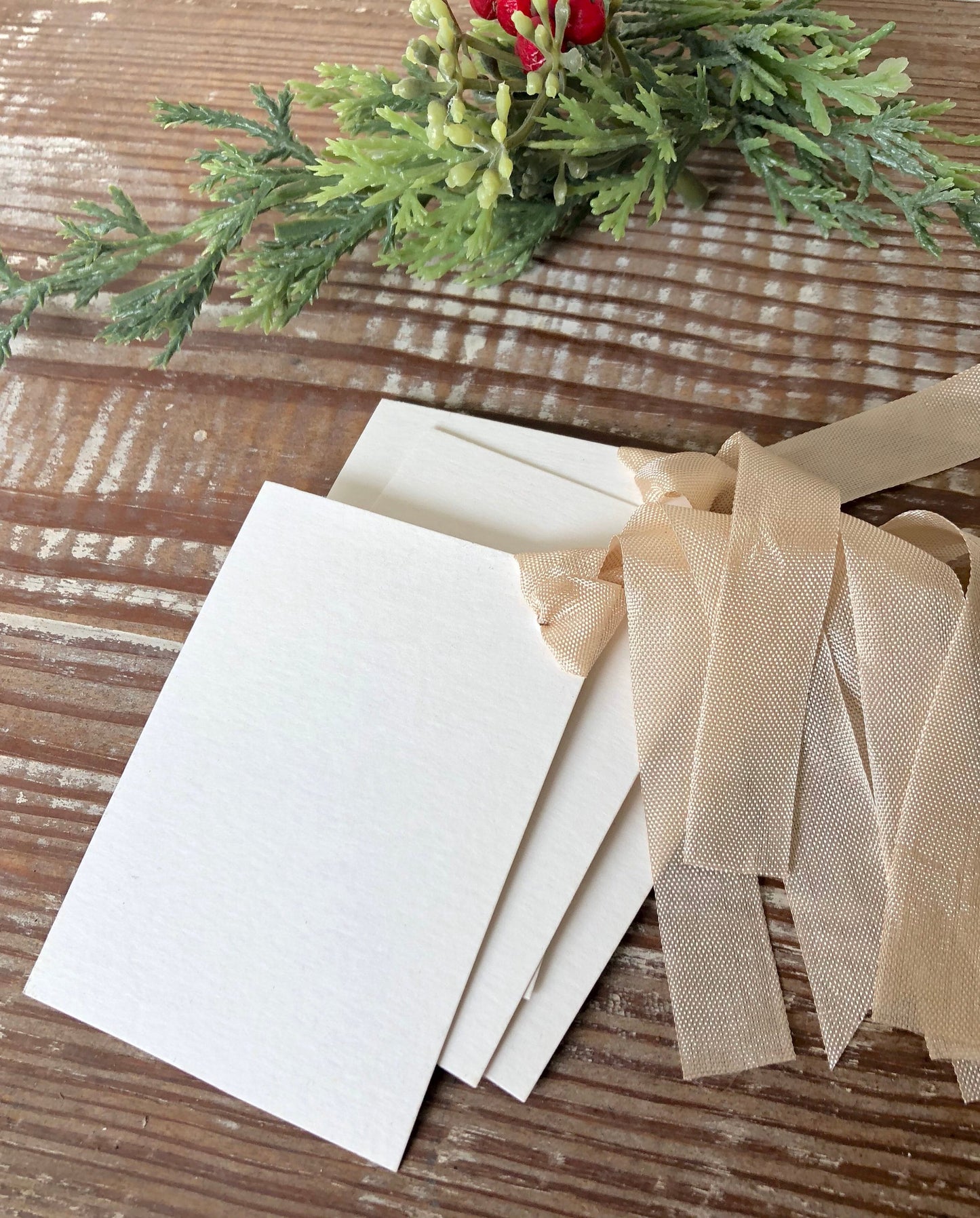 SANTA Christmas Gift Tags SANTA CLAUS with Post Card Vintage Christmas Card Farmhouse Christmas Decor French Shabby Chic Gift Wrap Primitive