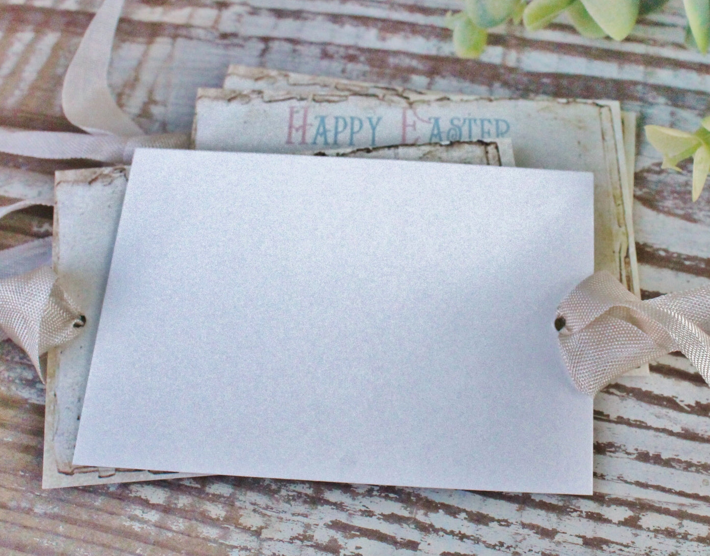 EASTER Vintage Gift Tags Happy Easter Rabbit Bunny Eggs French Farmhouse Decor Card Shabby SET OF 8
