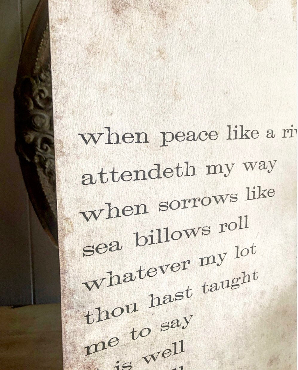 IT IS WELL With My Soul Hymn Sign Wood Vintage Farmhouse Decor Mounted Book Page Decor Hymnal Bible Verse Scripture