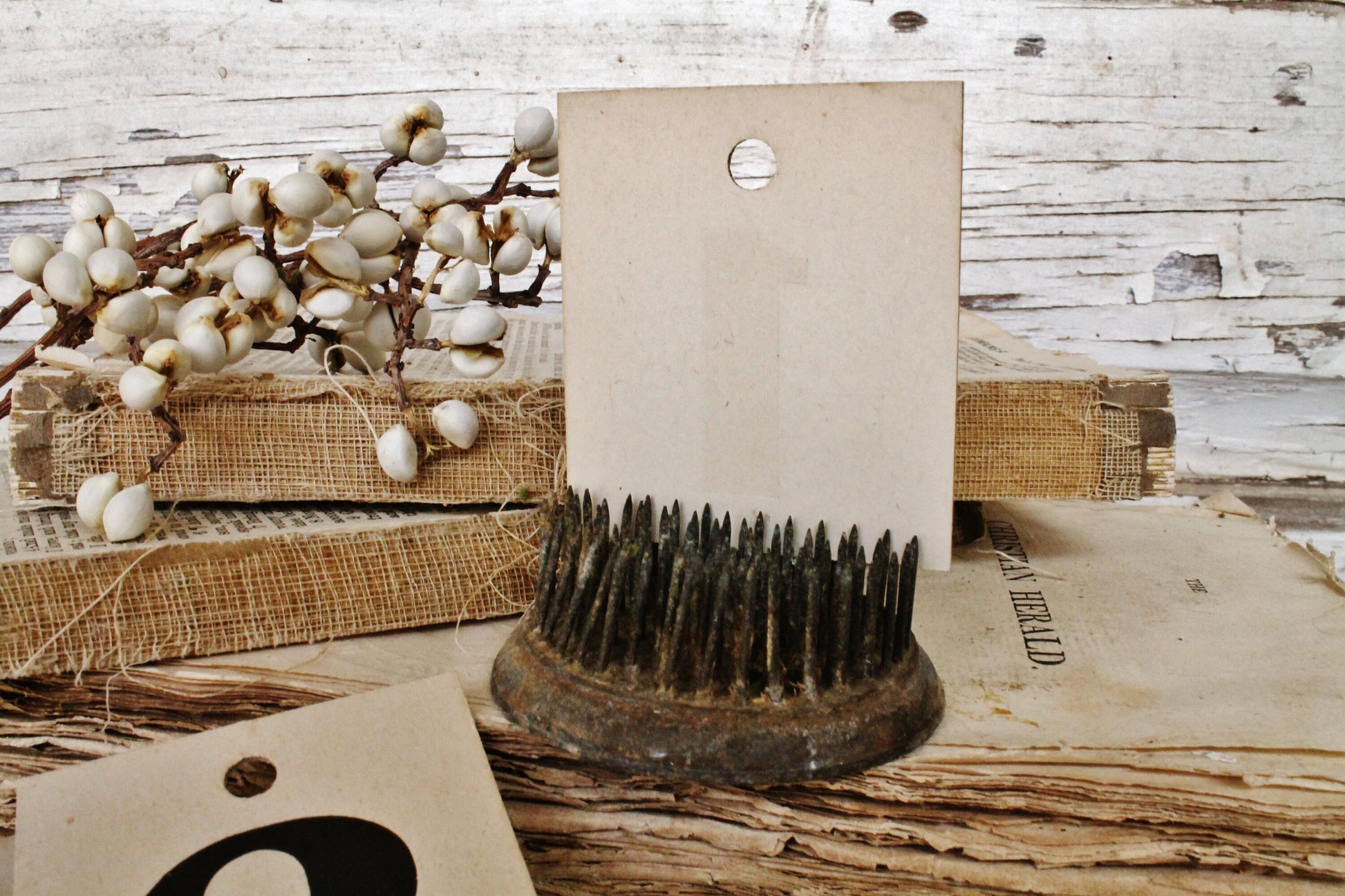 Vintage Number Card Coat Check Store Hotel Sign Farmhouse Decor Cardboard Black Price Tag