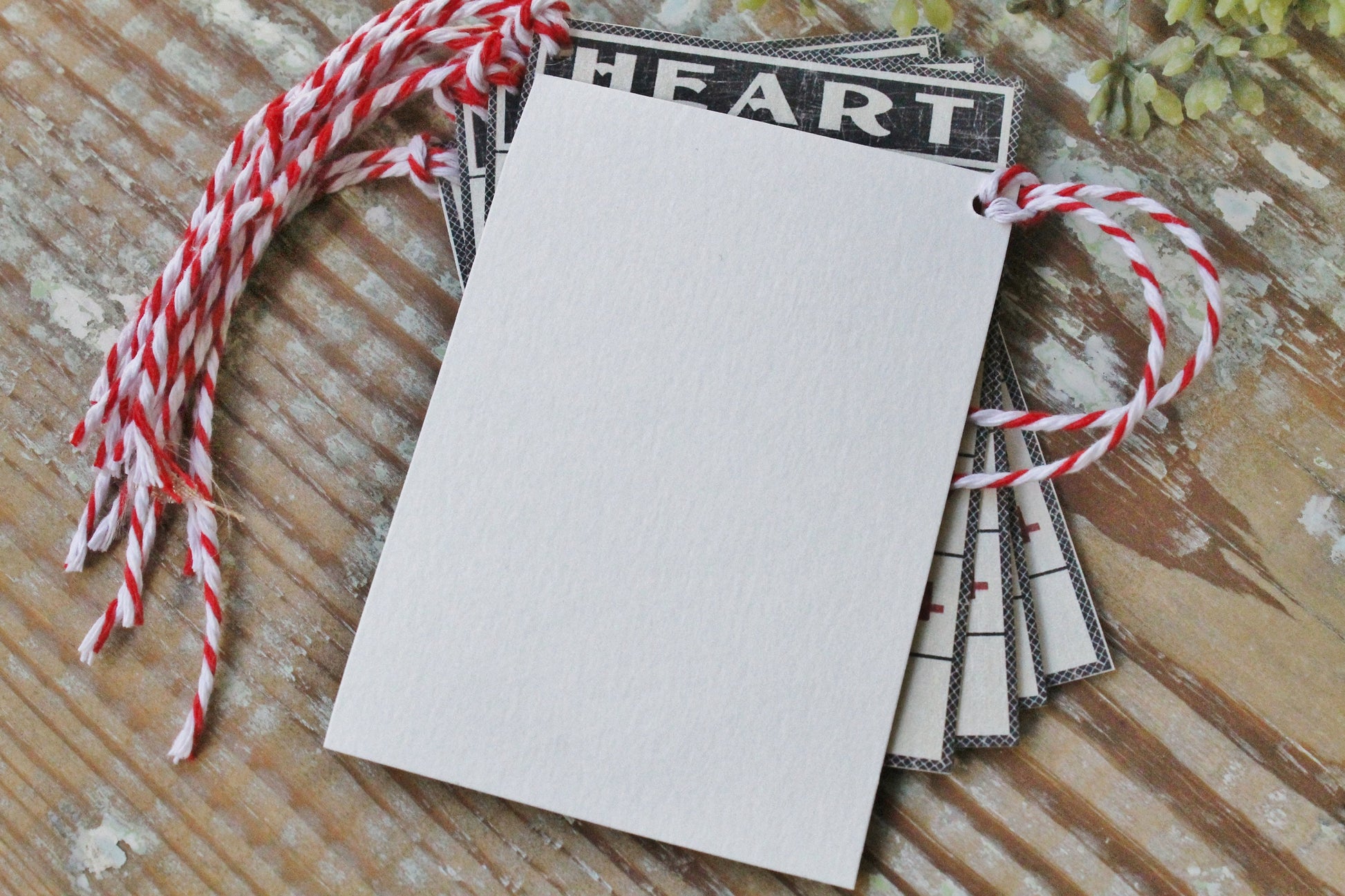 Vintage Valentine BINGO Gift Tags HEART Farmhouse Decor Card Shabby