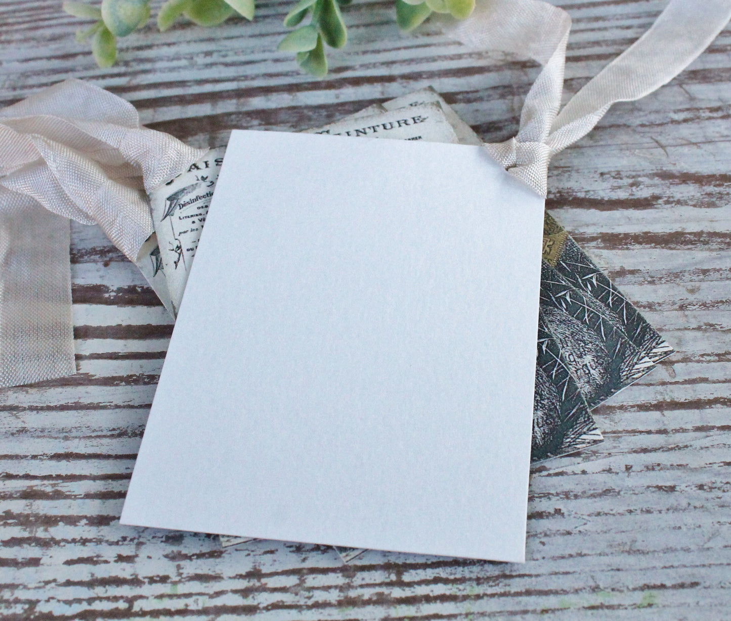 EASTER Vintage Gift Tags Post Card Rabbit Bunny French Farmhouse Decor Card Shabby SET OF 8