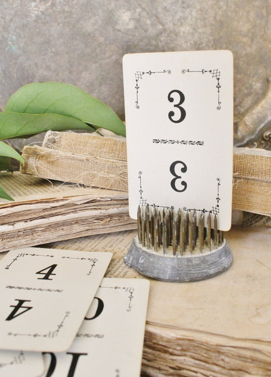 Antique Flinch Number Card Game Farmhouse Decor Fixer Upper Style Cardboard Black Number BLUE Back