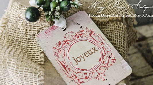 Christmas Gift Tags Vintage SHABBY PINK Joyeux Noel Believe Peace Wish Merry Cheer Love Vintage Christmas French Farmhouse Decor