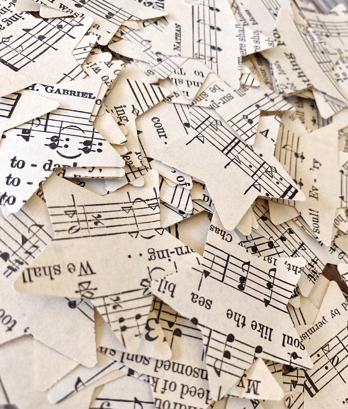 Vintage Sheet Music Star Confetti: Americana Holiday Decor, 200 Stars