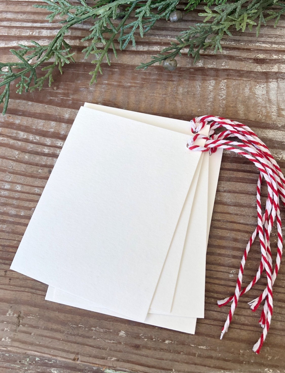 Christmas Gift Tags Vintage SHINY BRITE Red Green Farmhouse Decor Gift Wrap Tree Ornament Label