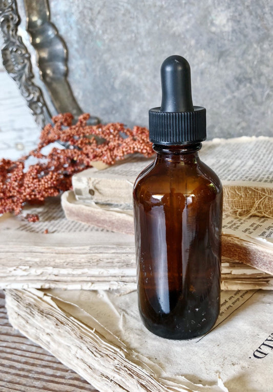 Antique Amber Glass Bottle Brown Glass Apothecary Pharmacy Fall Farmhouse Decor Industrial Decor Salvage Eye Dropper