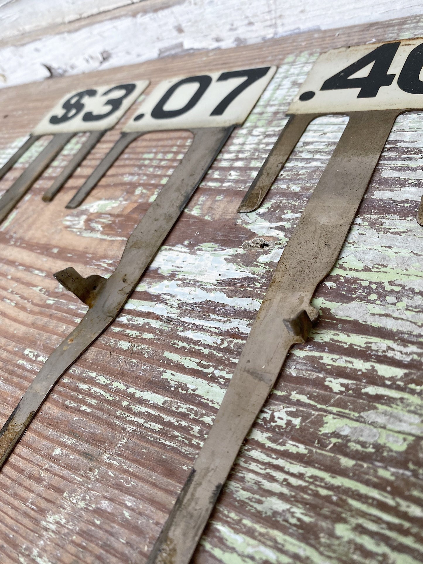 Antique Metal Cash Register Price Flag, Farmhouse Industrial Decor