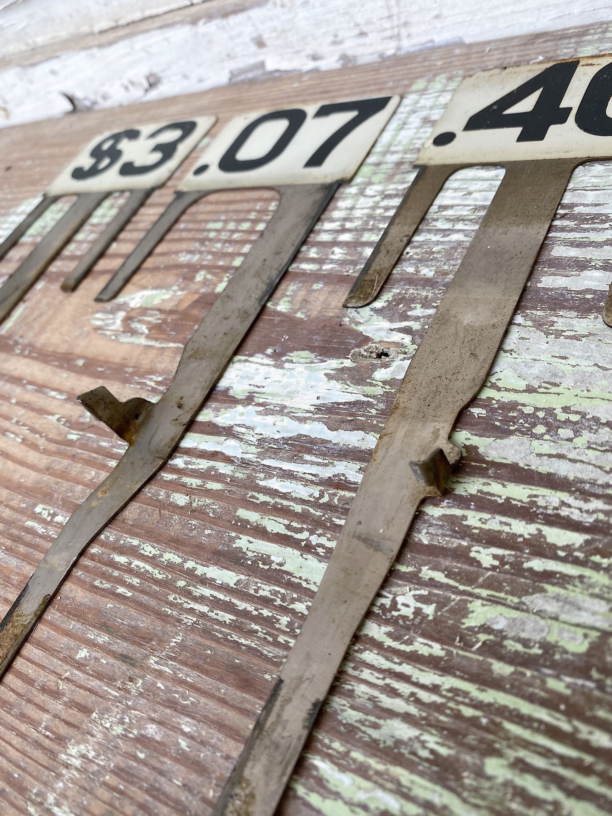Antique Metal Cash Register Price Flag, Farmhouse Industrial Decor