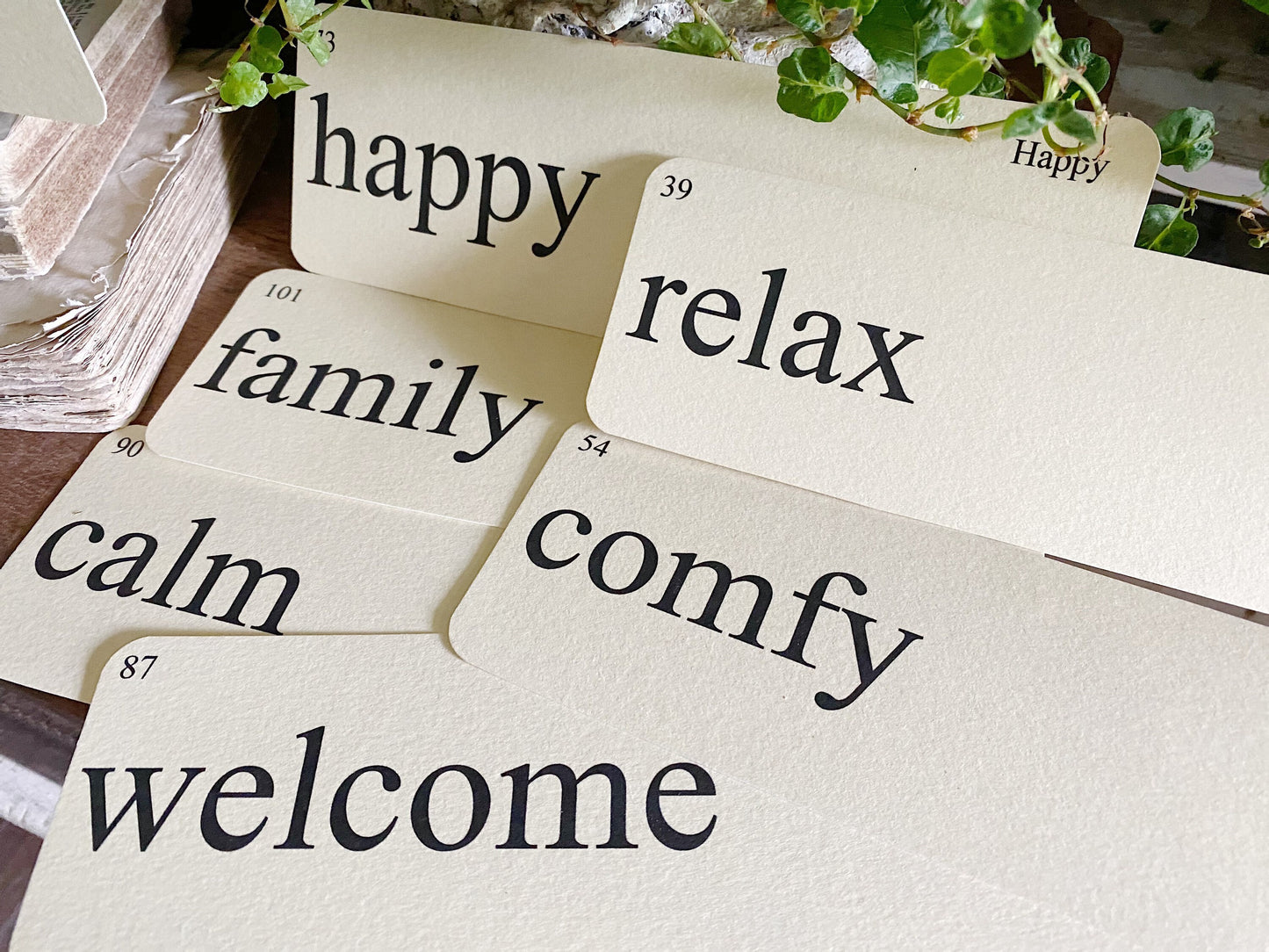 HOME Flash Cards LARGE Vintage Inspired Word Flashcard SET Of 8 Farmhouse Spring Decor Party Favor Banner
