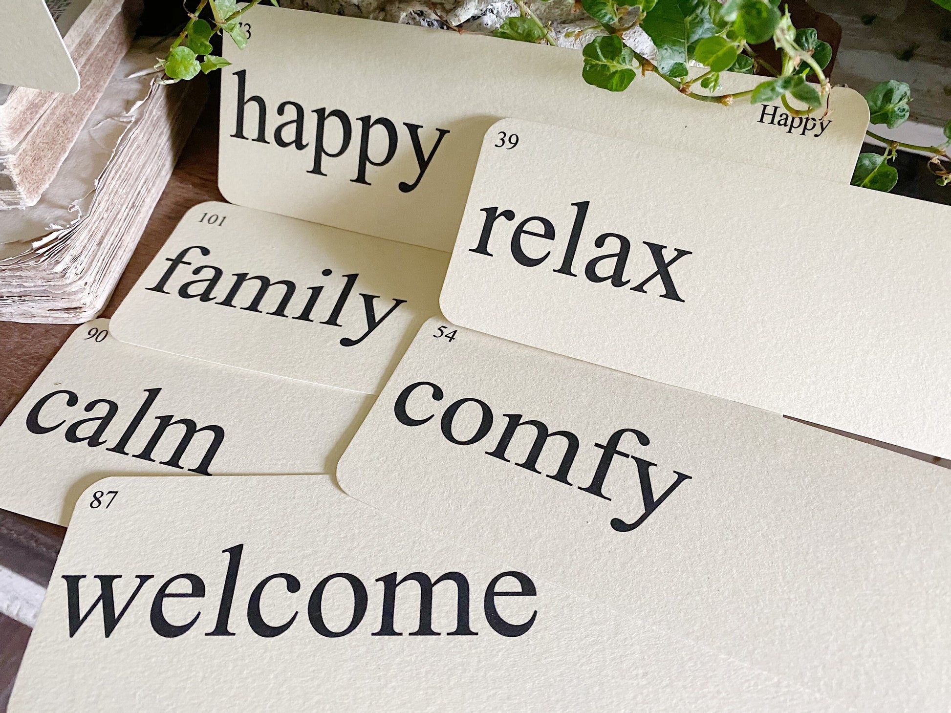HOME Flash Cards LARGE Vintage Inspired Word Flashcard SET Of 8 Farmhouse Spring Decor Party Favor Banner