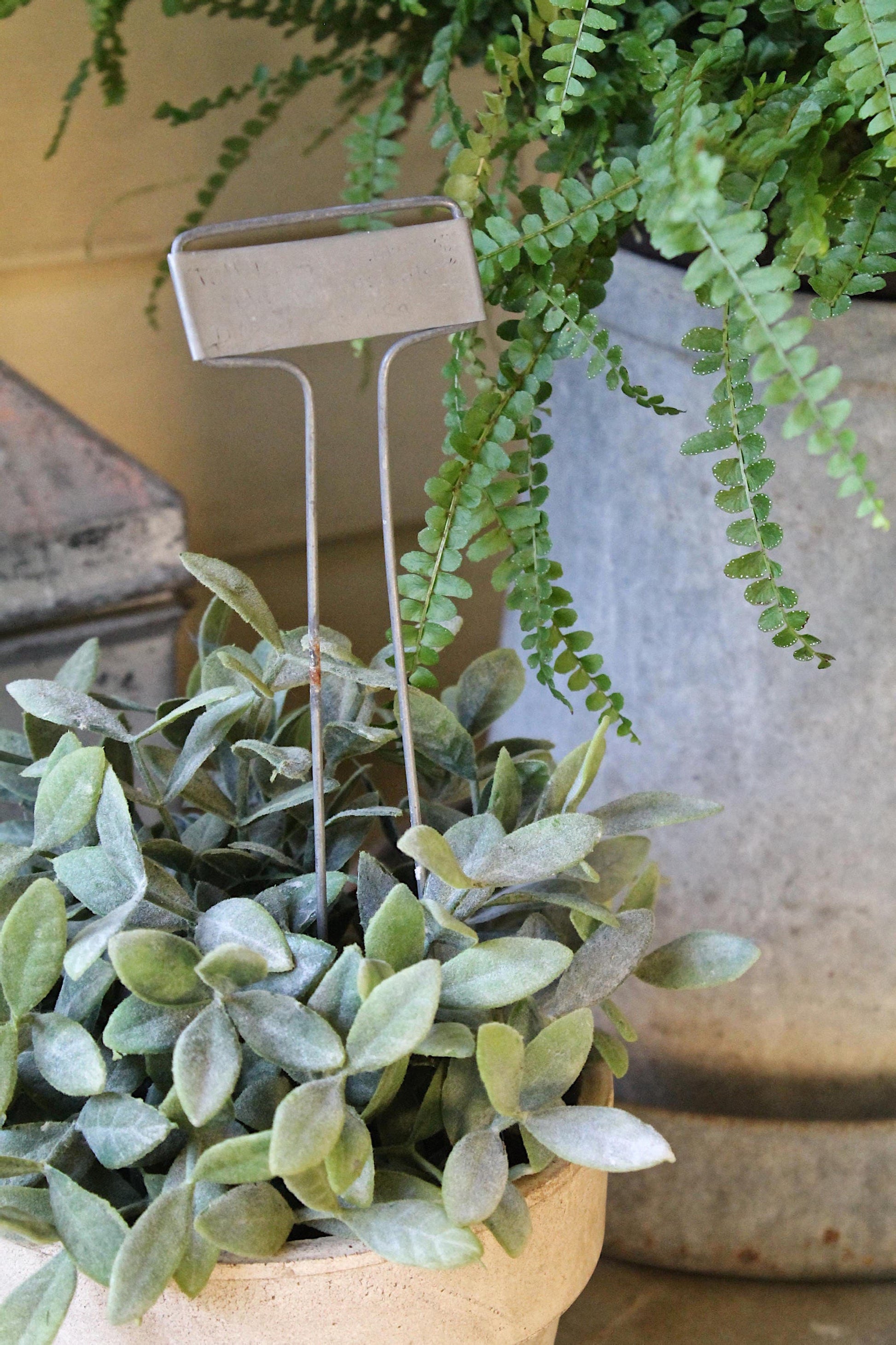 Vintage Metal Garden Stake Markers, Farmhouse Decor (Set of 4)