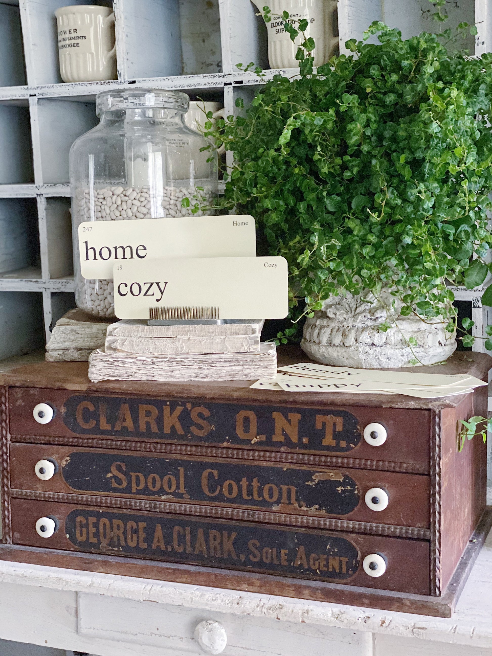 HOME Flash Cards LARGE Vintage Inspired Word Flashcard SET Of 8 Farmhouse Spring Decor Party Favor Banner
