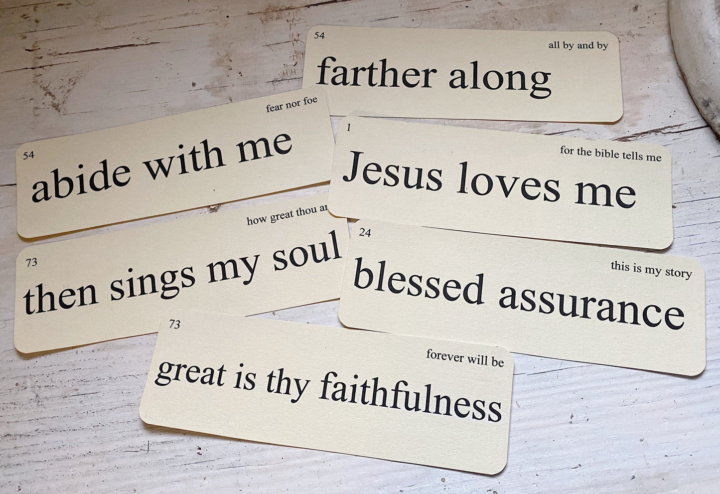 HYMN Flash Cards LARGE Vintage Inspired Word Flashcard SET Of 8 Farmhouse Decor Inspirational Religious Church Spiritual Song Banner