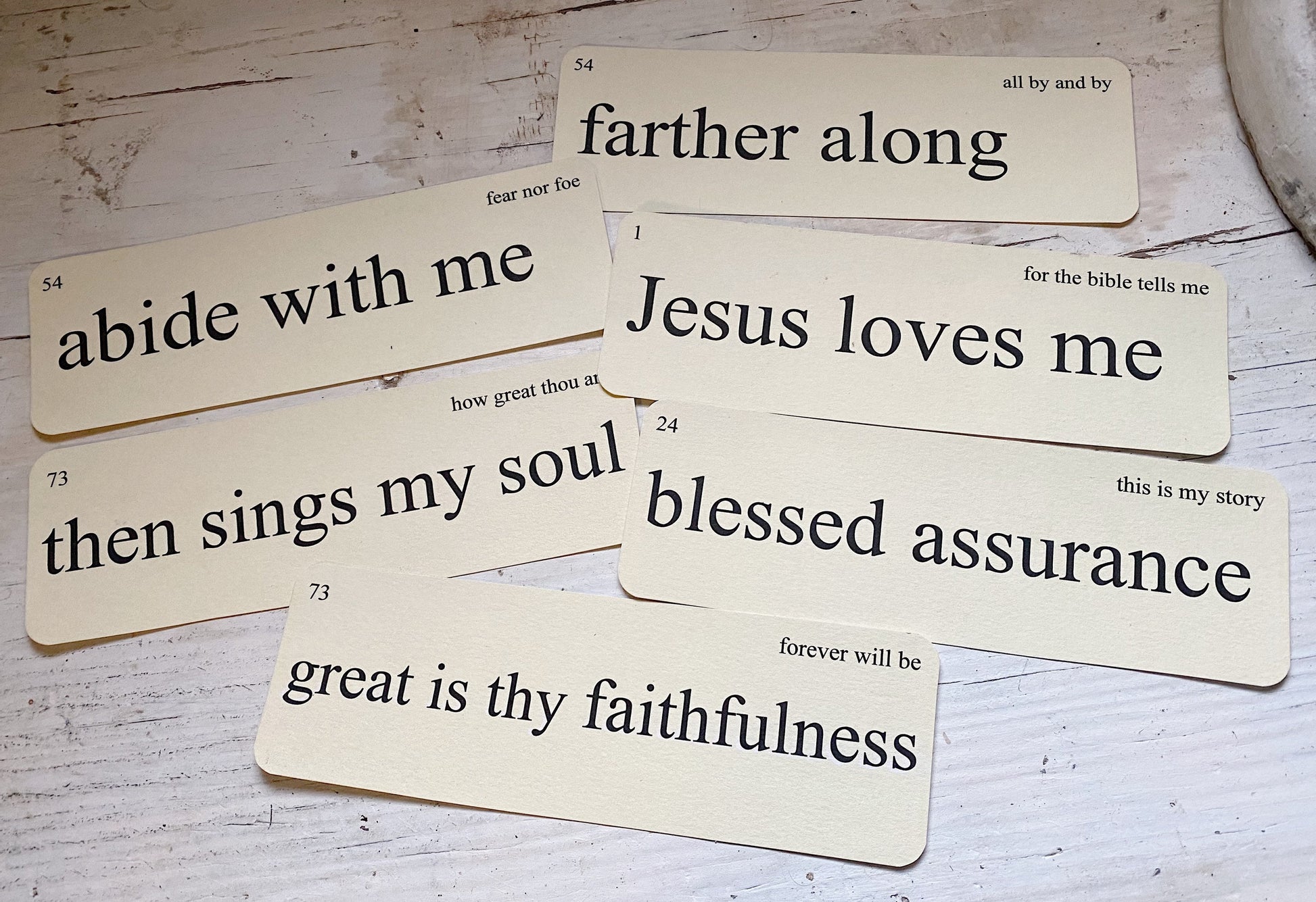 HYMN Flash Cards LARGE Vintage Inspired Word Flashcard SET Of 8 Farmhouse Decor Inspirational Religious Church Spiritual Song Banner