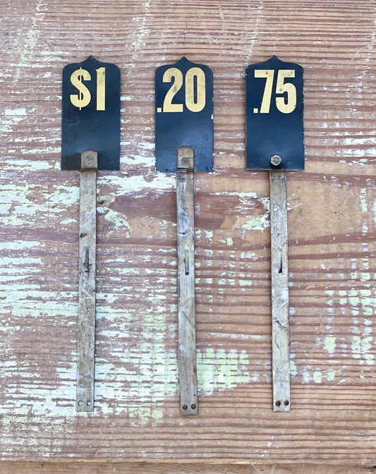 Antique BLACK Cash Register Flag Parts Vintage Metal Numbers Industrial Farmhouse Decor 2 Cent RARE