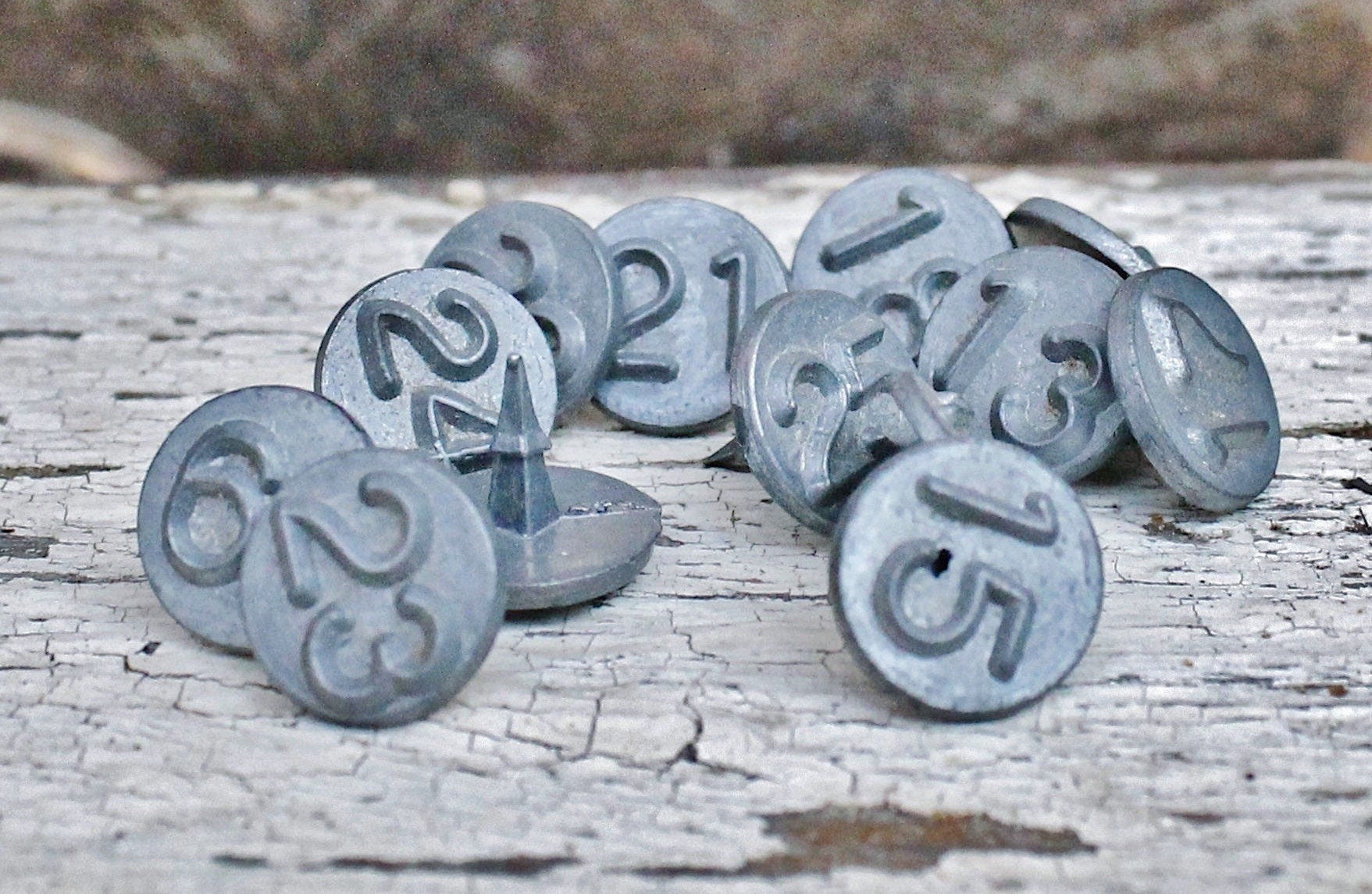 Vintage Metal Number Tack Industrial Salvage Farmhouse Decor Fixer Upper Decor Antique ACRO Tack Window Tack
