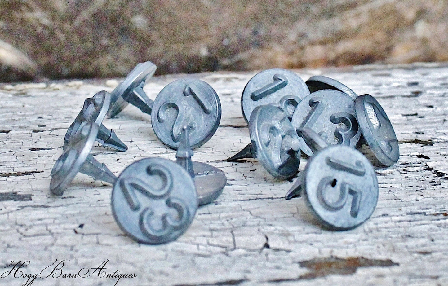 Vintage Metal Number Tack Industrial Salvage Farmhouse Decor Fixer Upper Decor Antique ACRO Tack Window Tack