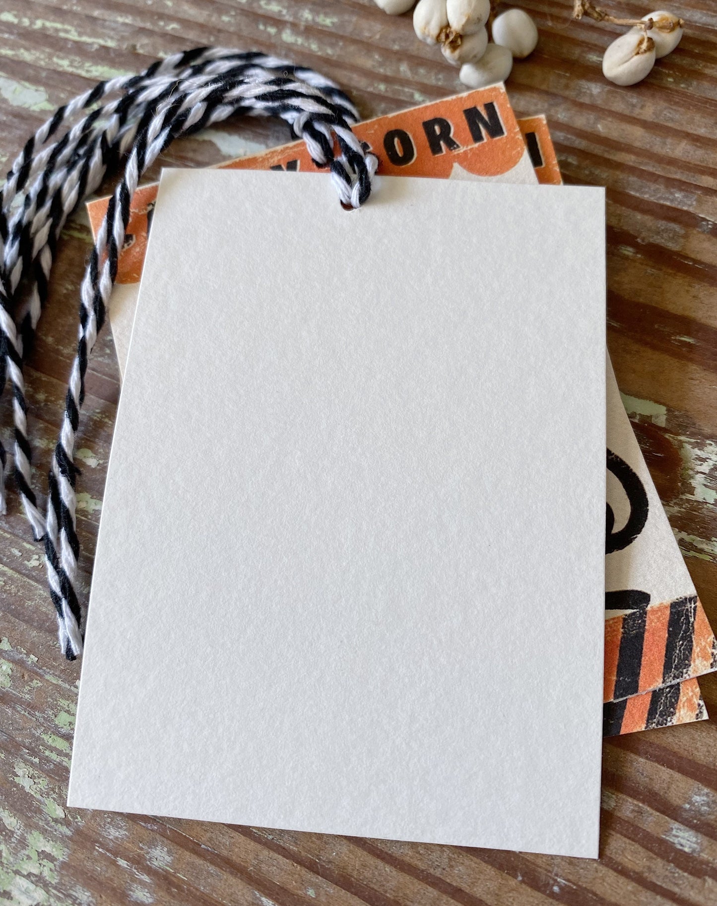 HALLOWEEN CANDY CORN Retro Gift Tags Vintage Orange Farmhouse Decor Grungy Party Favor Vintage Halloween Card