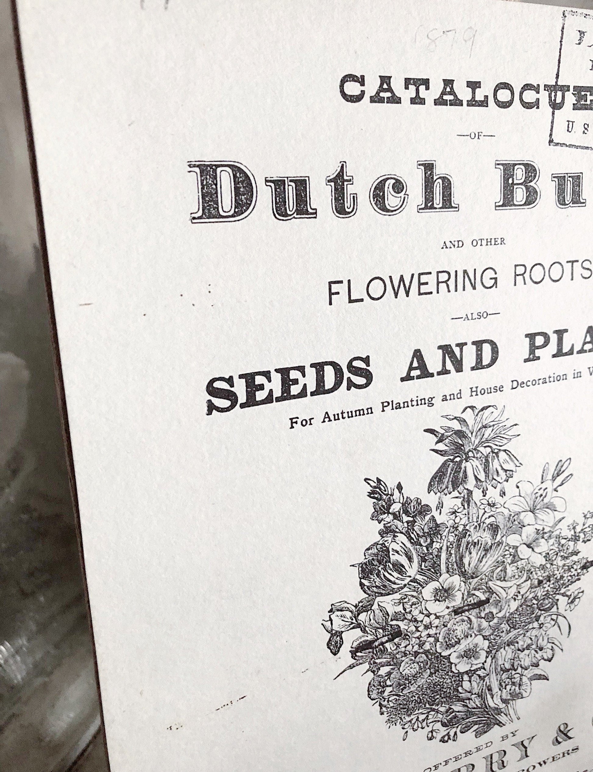 Vintage Garden Sign SEED And PLANTS Botanical Catalogue Wood Sign Print Farmhouse Decor Page Wall Art Print Fixer Upper Spring Summer Decor